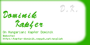 dominik kapfer business card
